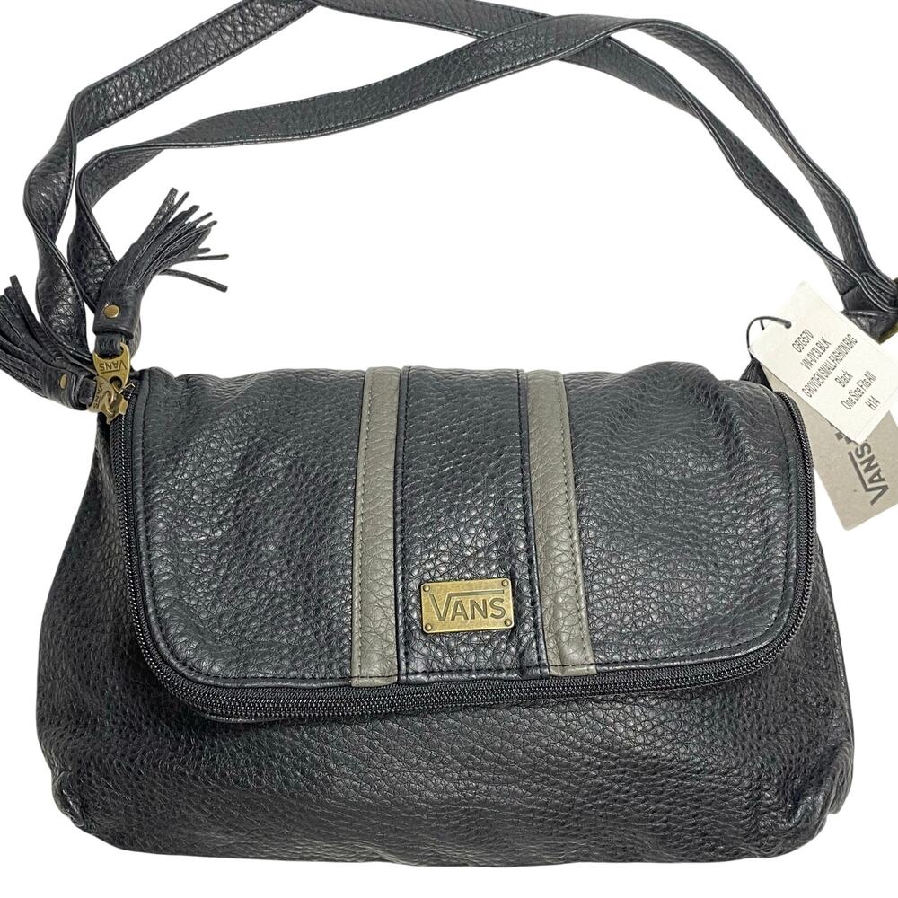 Vans G Royden Small Fashion Bag Crossbody Black Pebbled Faux Leather New